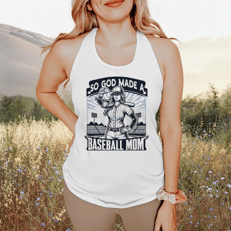 So God Made A Baseball Mom Baseball Player Premium Flowy Tank