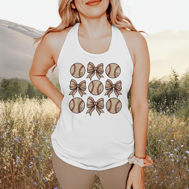 Soccer Bow Game Day Baseball Coquette Bow Women Girls Flowy Tank