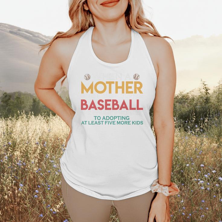 When A Mother Signs Child Up For Baseball Baseball Mom Premium Flowy Tank