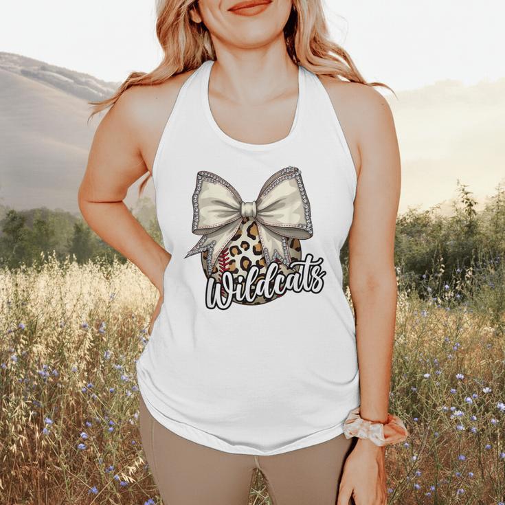 Wildcats Baseball Leopard Print Coquette Bow Mascot Game Day Flowy Tank Wildcats Baseball Leopard Print Coquette Bow Mascot Game Day Flowy Tank