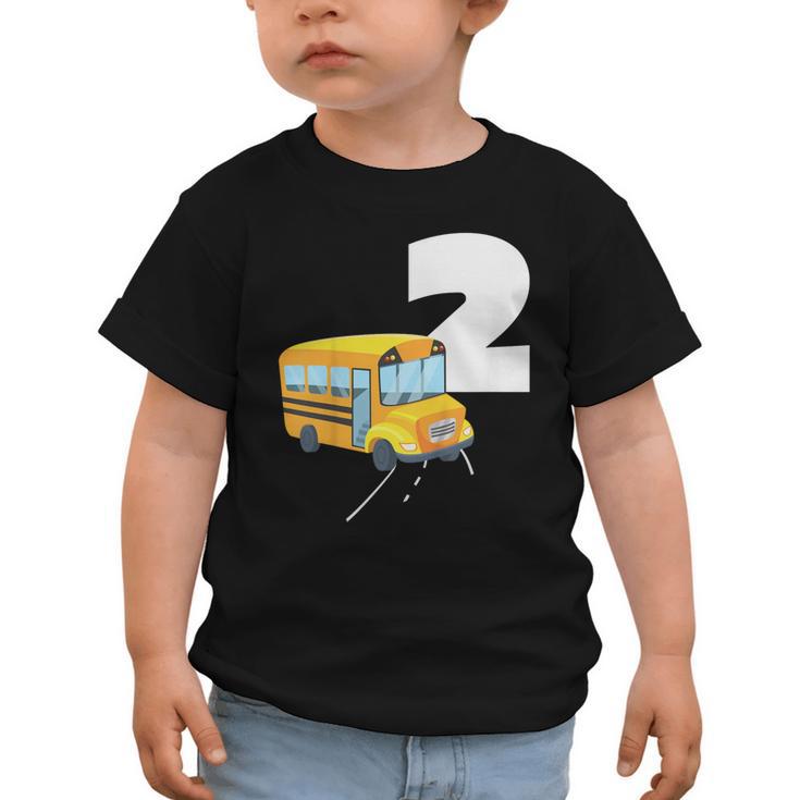 2nd Birthday School Bus Kids Back To School Themes Party Graphic Toddler T-Shirt