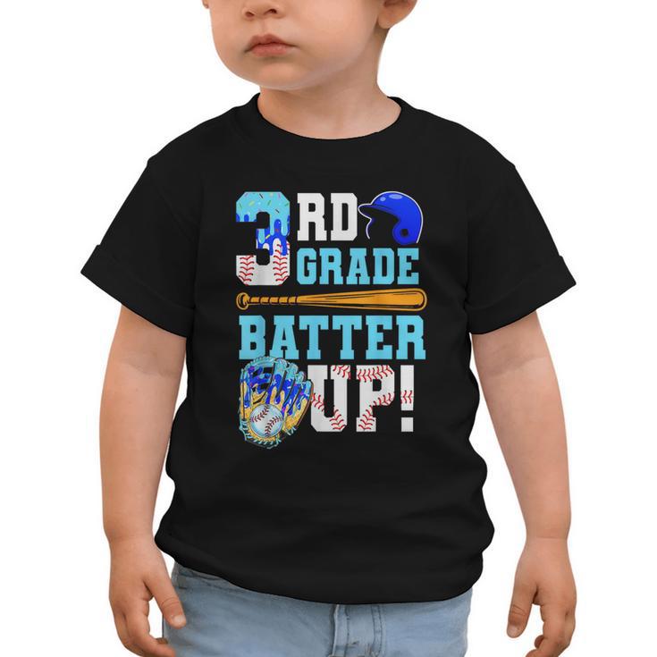 3rd Grade Back To School Baseball Drip Ice Cream Batter Up Graphic Toddler T-Shirt