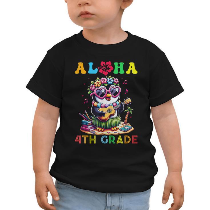 Aloha Fourth Grade Penguin Hawaii Back To School Kids Girl Graphic Toddler T-Shirt