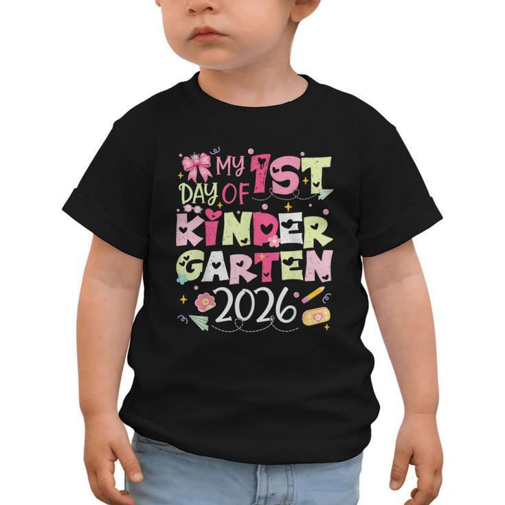 Back To School My 1st Day Of Kindergarten 2026 Bow Graphic Toddler T-Shirt