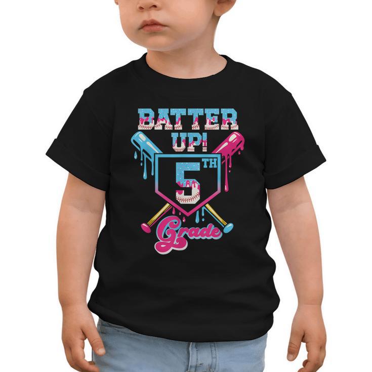 Back To School 5th Grade Batter Up Baseball First Day Boys Graphic Toddler T-Shirt