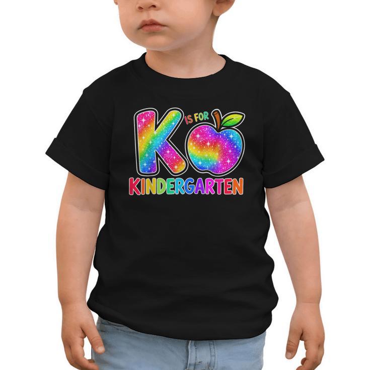 Back To School F Is For Kindergarten Rainbow Apple Kid Graphic Toddler T-Shirt