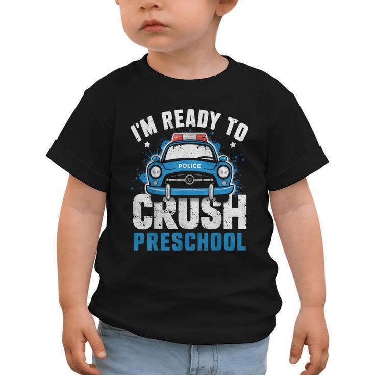 Back To School First Day Of Preschool Police Car Boys Graphic Toddler T-Shirt