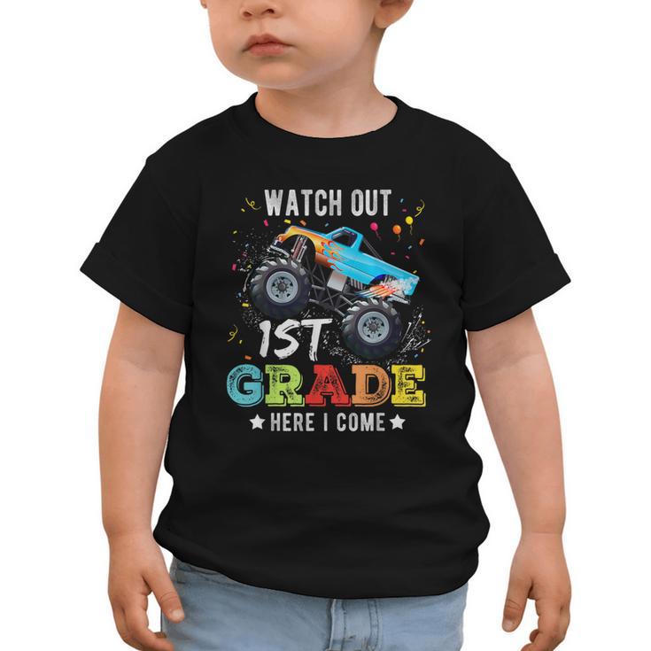 Back To School First Grade Here I Come For Boy Kids Truck Graphic Toddler T-Shirt