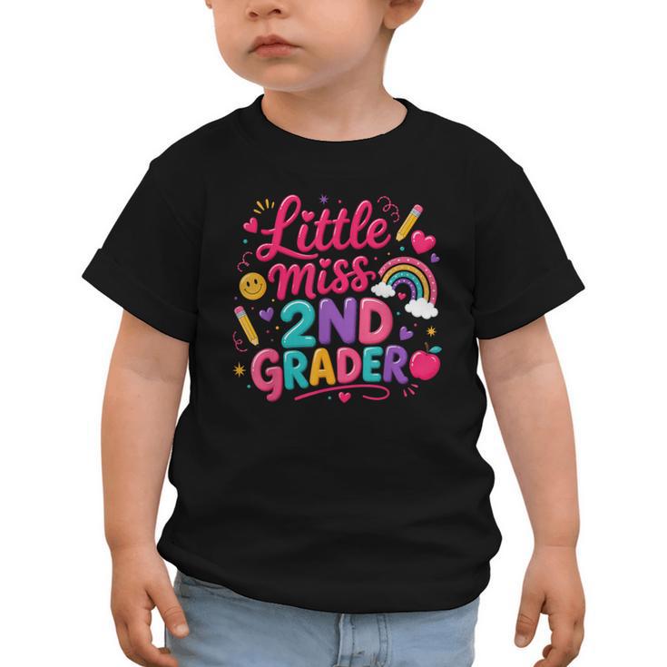Back To School Little Miss 2nd Grader Rainbow Girl Graphic Toddler T-Shirt