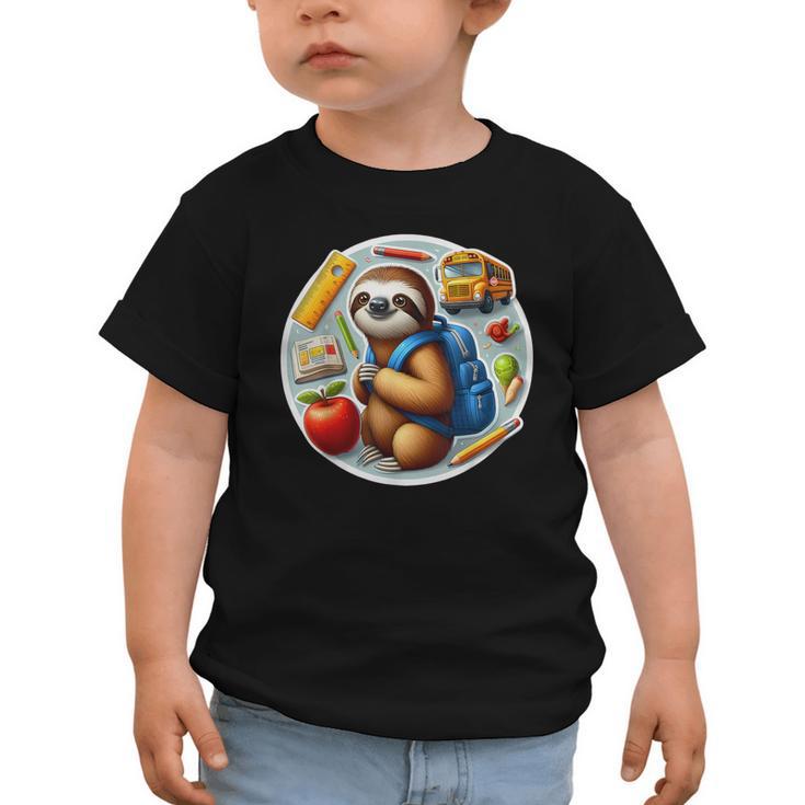 Back To School Sloth Boys Girls Student Kids Lover Child New Graphic Toddler T-Shirt