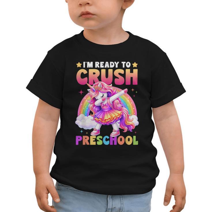 Back To School Unicorn Girls I'm Ready To Crush Preschool Graphic Toddler T-Shirt