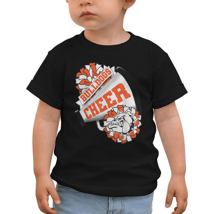 Bulldogs Cheerleading Back To School Cheer Team Orange Graphic Toddler T-Shirt