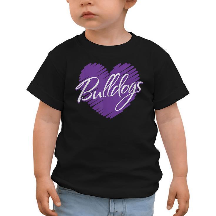 Bulldogs Heart Back To School Spirit P Graphic Toddler T-Shirt