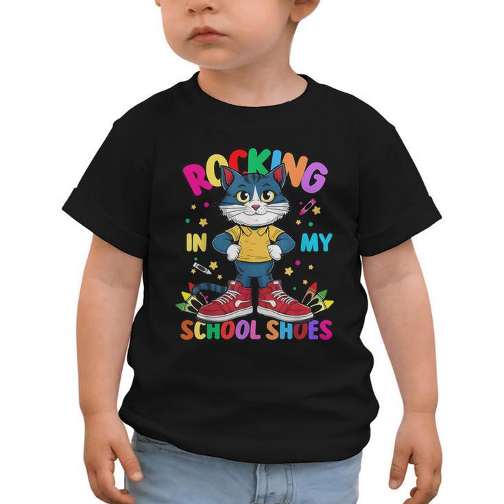 Cat Rocking In My School Shoes Back To School Kids Tee Graphic Toddler T-Shirt