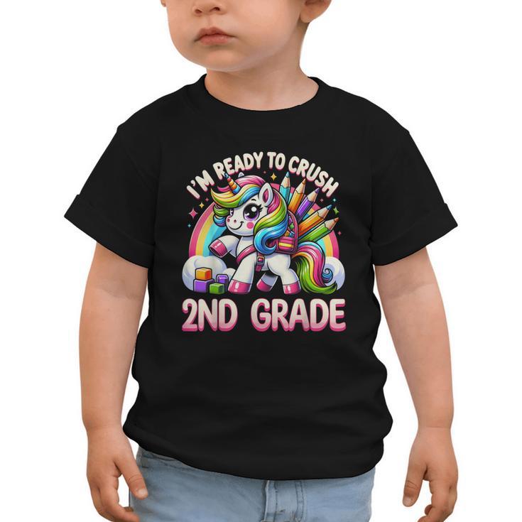 Crush 2nd Grade Girls Back To School Unicorn First Day Cute Graphic Toddler T-Shirt