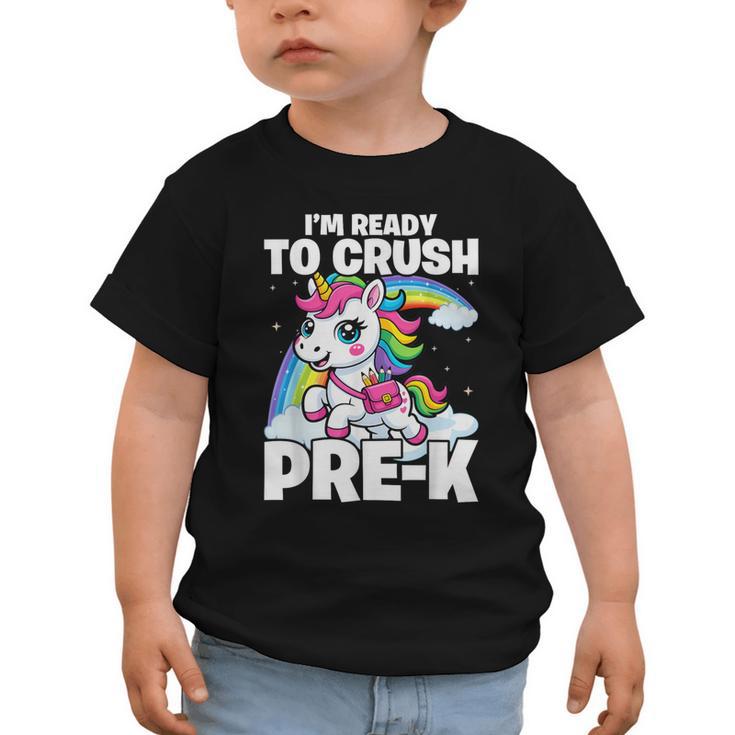 Crush Pre-K Girls Back To School Unicorn First Day Preschool Graphic Toddler T-Shirt