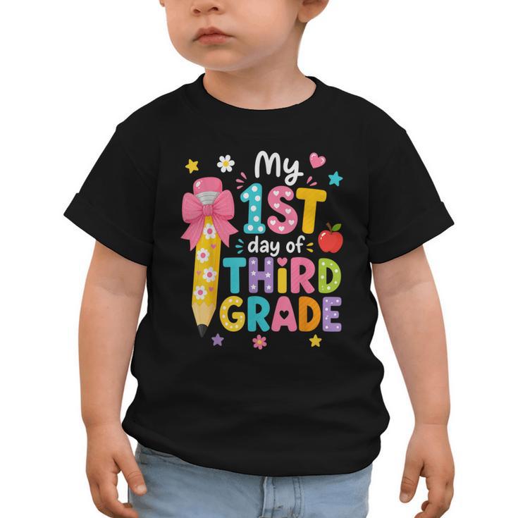 Cute My 1st Day Of Third Grade Pencil Back To School Girls Graphic Toddler T-Shirt