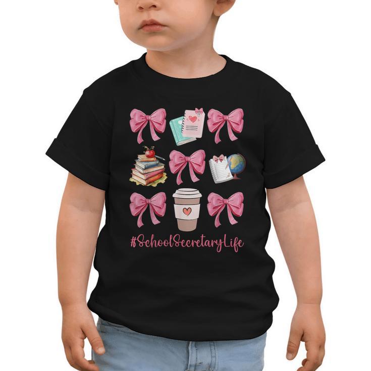 Cute Coquette Bows School Secretary Life Back To School Graphic Toddler T-Shirt