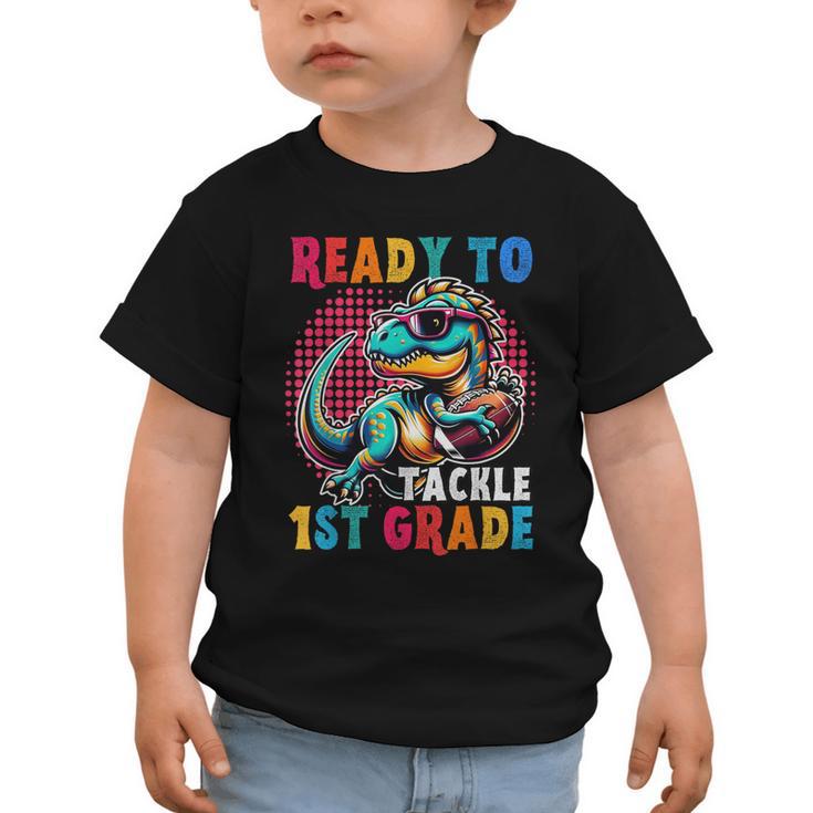 First Day Back To School 1st Grade Boys Football Dinosaur Graphic Toddler T-Shirt