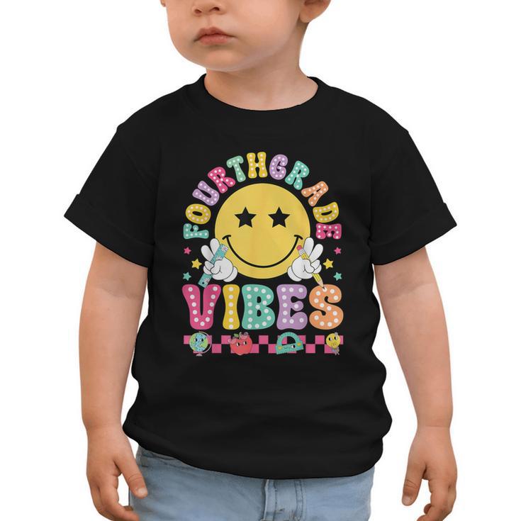 Fourth Grade Vibes Smile Face Back To School Boys Girls Kids Graphic Toddler T-Shirt