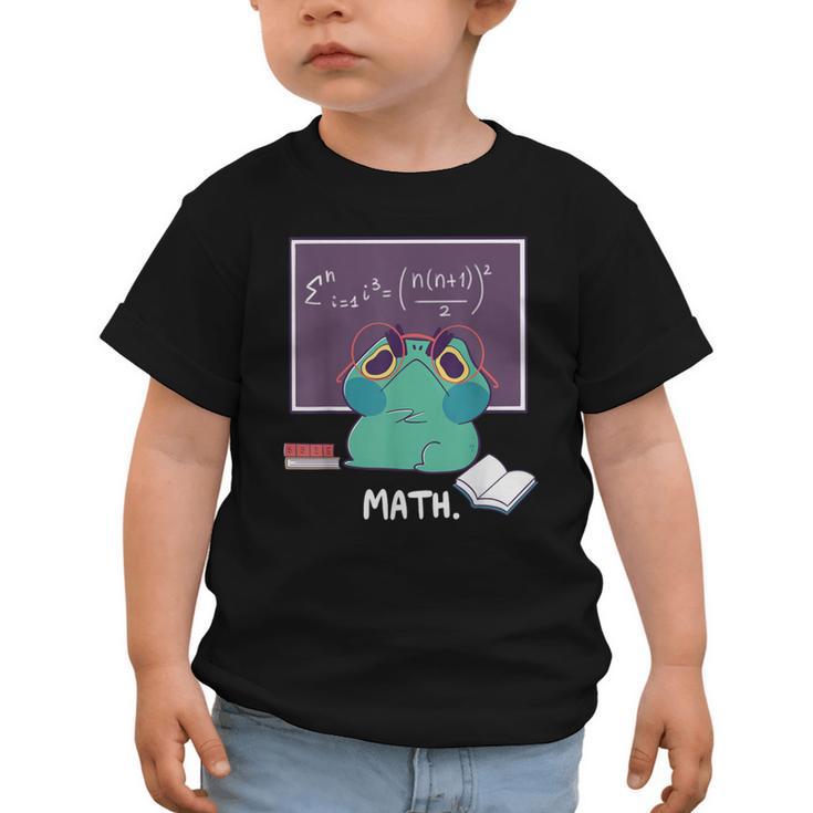 Frog Hates Math Kawaii Science Back To School Kids Graphic Toddler T-Shirt