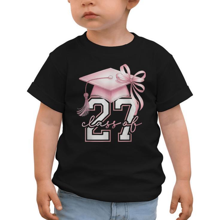 Girls Class Of 2027 Back To School Senior 2027 Coquette Bow Graphic Toddler T-Shirt