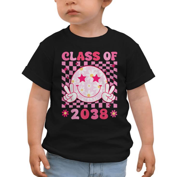 Groovy Class Of 2038 Grow With Me Smile Face Back To School Graphic Toddler T-Shirt