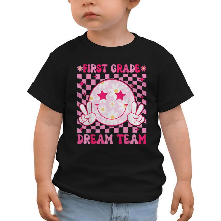 Groovy First Grade Dream Team Back To School 1st Grade Squad Graphic Toddler T-Shirt