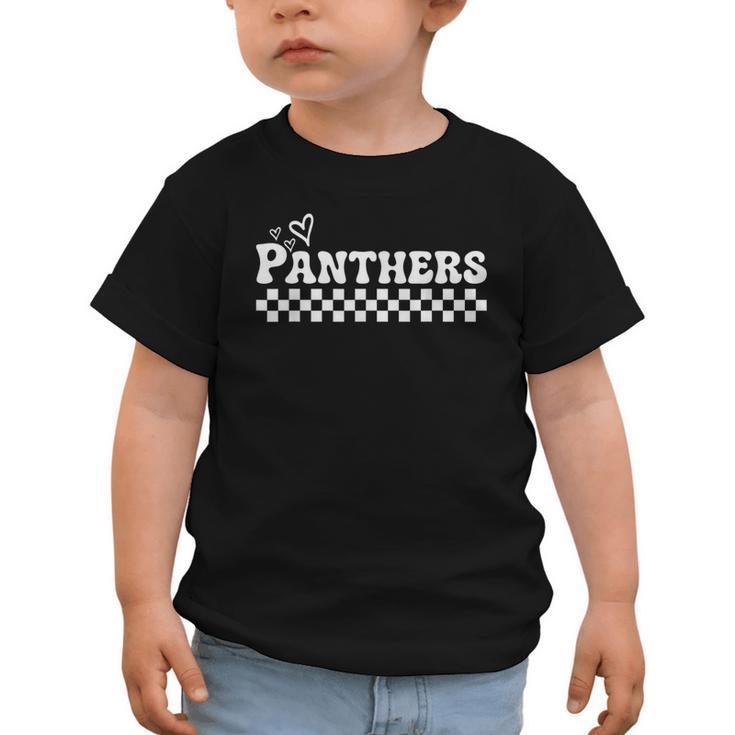 Groovy Panthers High School Spirit Fan Team Back To School Graphic Toddler T-Shirt