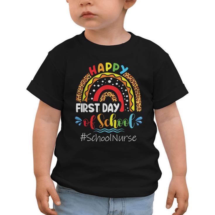 Happy First Day Of School Nurse Rainbow Back To School Graphic Toddler T-Shirt