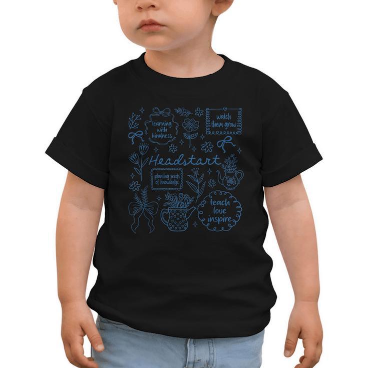 Headstart Love Inspire Teach Blue Bow Back To School Graphic Toddler T-Shirt
