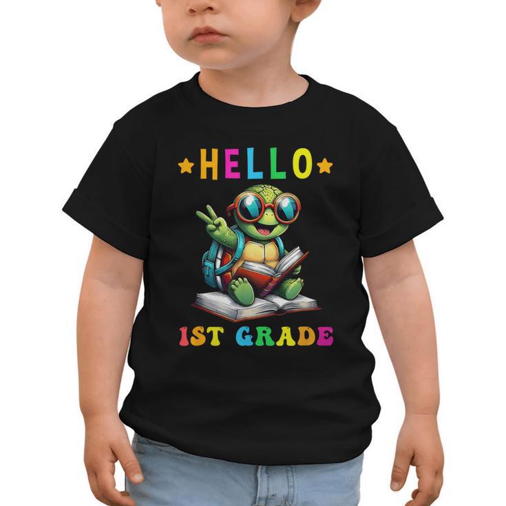 Hello 1st Grade Turtle Lovers Back To School Kids Boys Girls Graphic Toddler T-Shirt