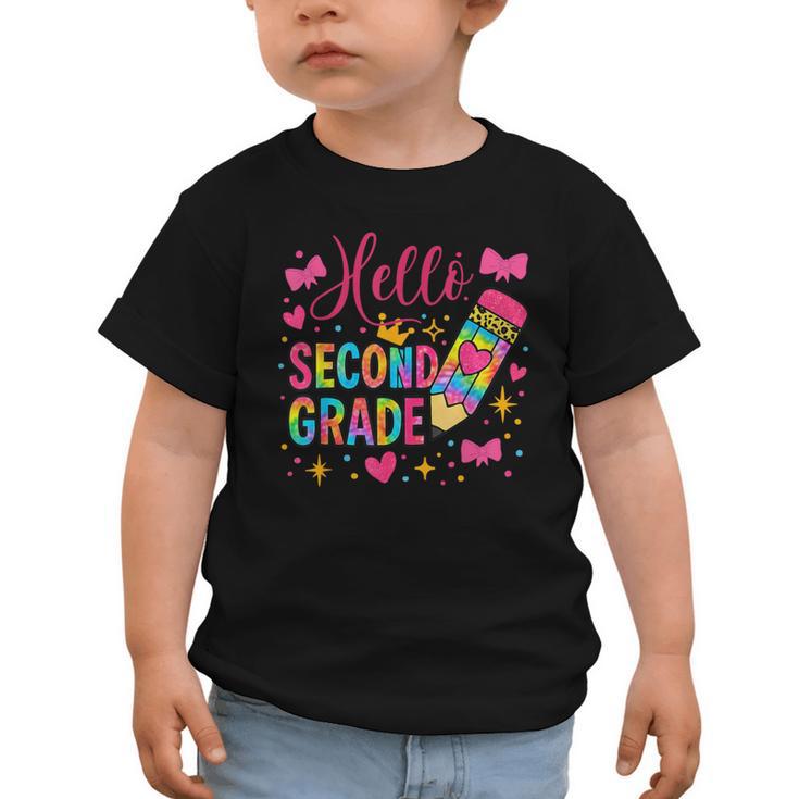 Hello Second Grade Colorful Pencil Tie Dye Back To School Graphic Toddler T-Shirt