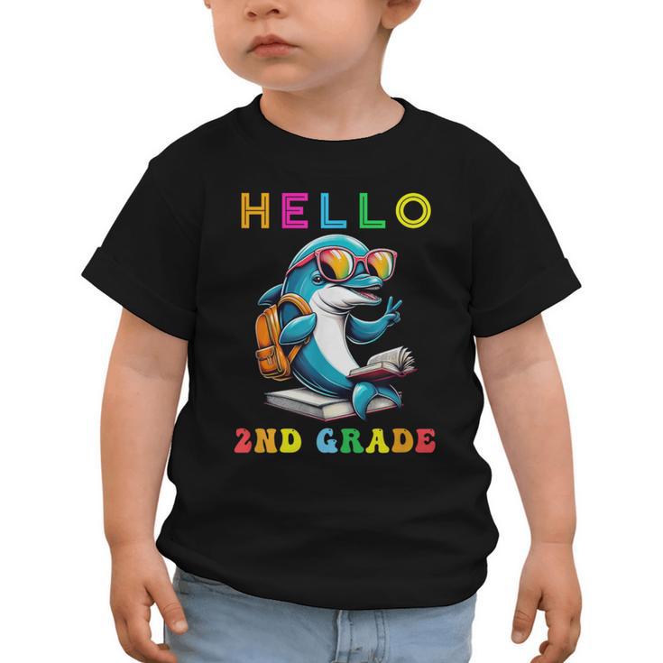 Hello Second Grade Dolphin Lover Back To School Kid Boy Girl Graphic Toddler T-Shirt
