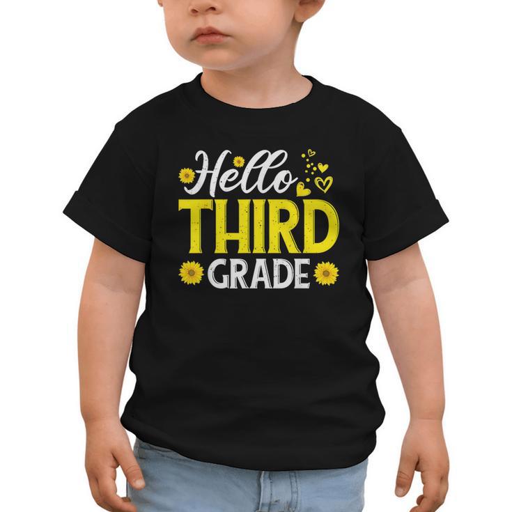 Hello Third Grade Sunflower 3rd Grade Vibes Back To School Graphic Toddler T-Shirt