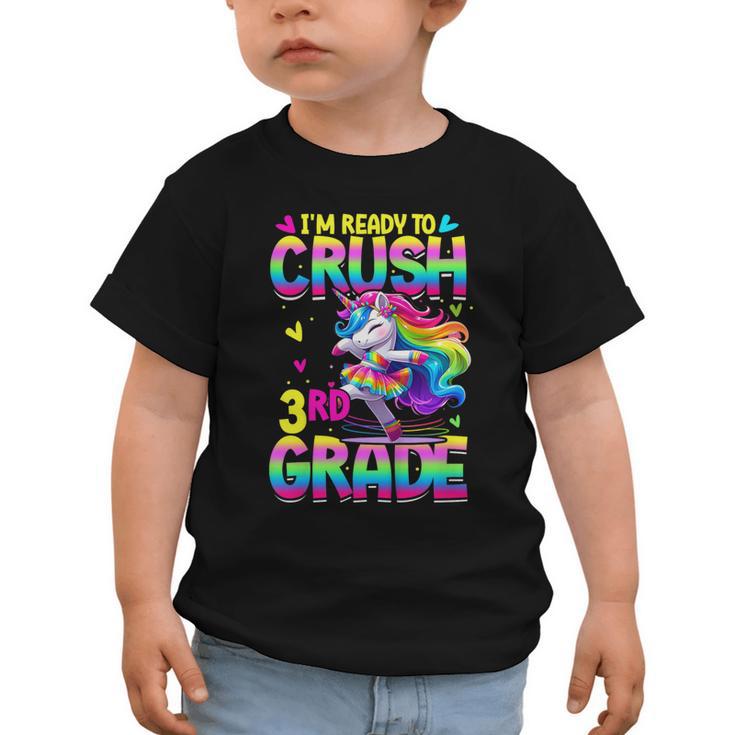 I'm Ready To Crush 3rd Grade Back To School Dancing Unicorn Graphic Toddler T-Shirt