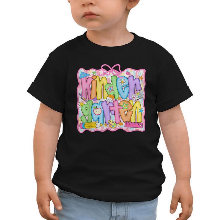 Kindergarten Coquette Bow Back To School Kinder Girl Kids Graphic Toddler T-Shirt