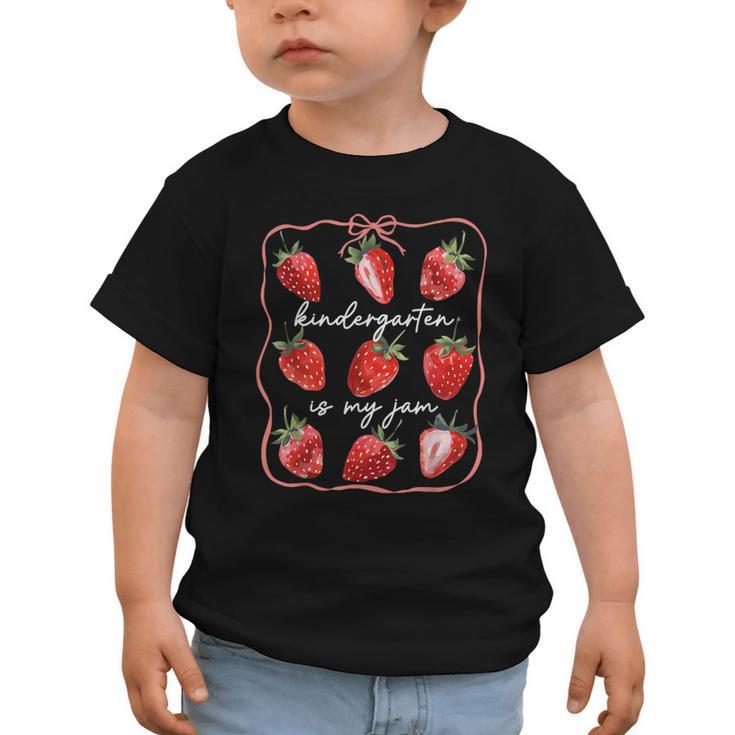 Kindergarten Is My Jam Strawberry Back To School Girls Boys Graphic Toddler T-Shirt
