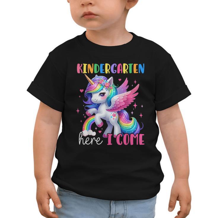 Kindergarten Here I Come Unicorn Girls Kids Back To School Graphic Toddler T-Shirt