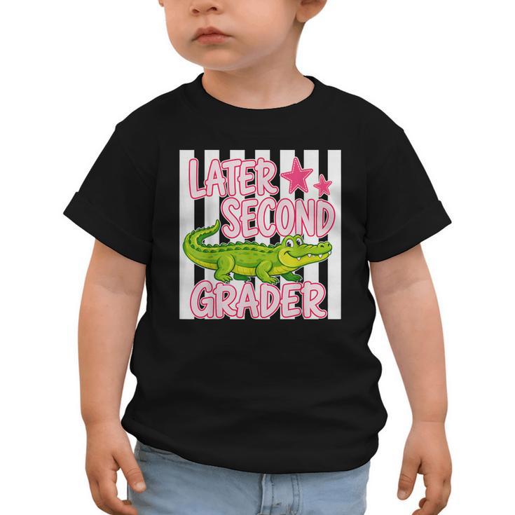 Later Second Grader Cute Alligator Back To School Graduation Graphic Toddler T-Shirt