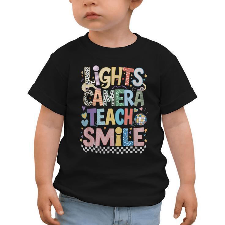 Lights Camera Teach Smile Back To School Awesome Learners Graphic Toddler T-Shirt