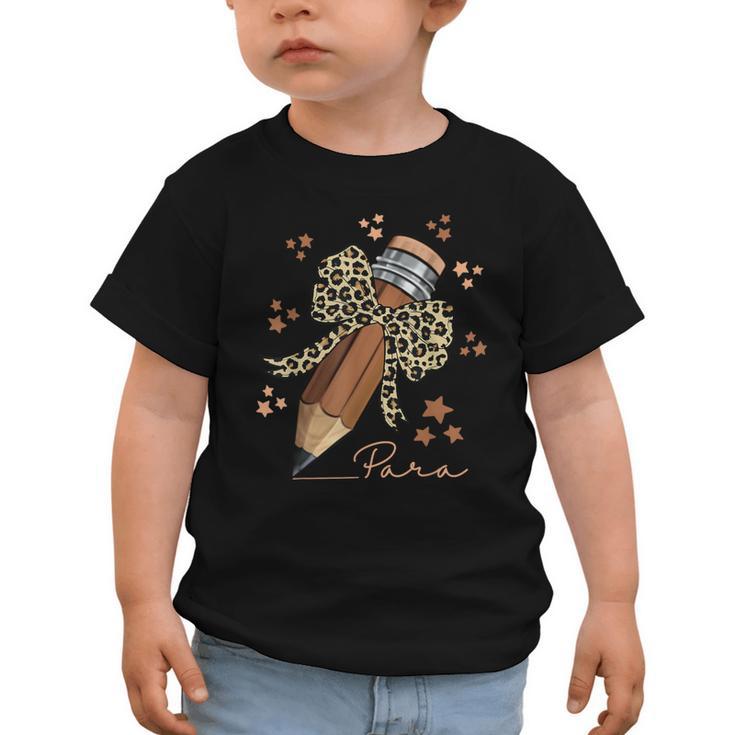 Melanin Pencil Leopard Bow Para Back To School Graphic Toddler T-Shirt