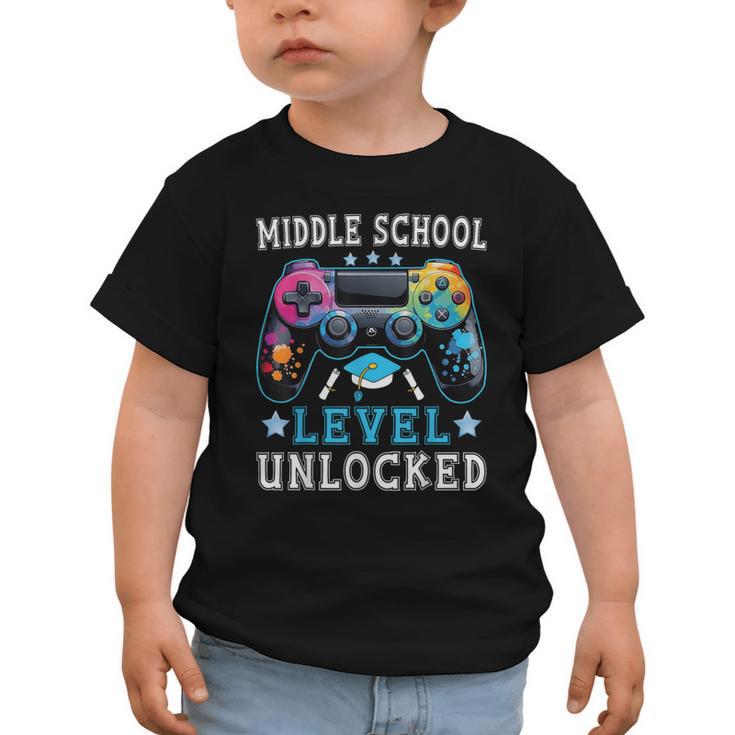 Middle School Level Unlocked Gamer First Day Back To School Graphic Toddler T-Shirt