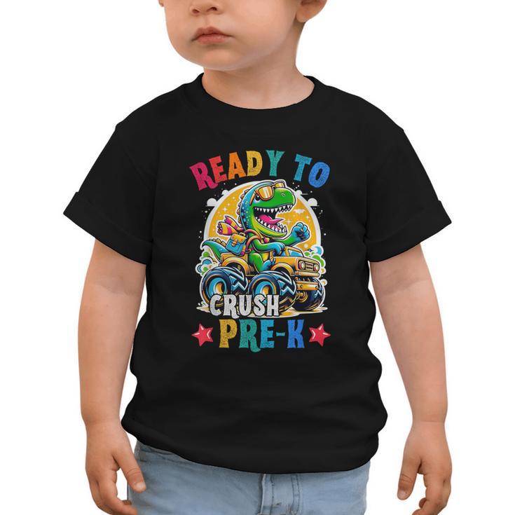 Monster Truck Dinosaur Boys Back To School Crush Pre-k Kids Graphic Toddler T-Shirt