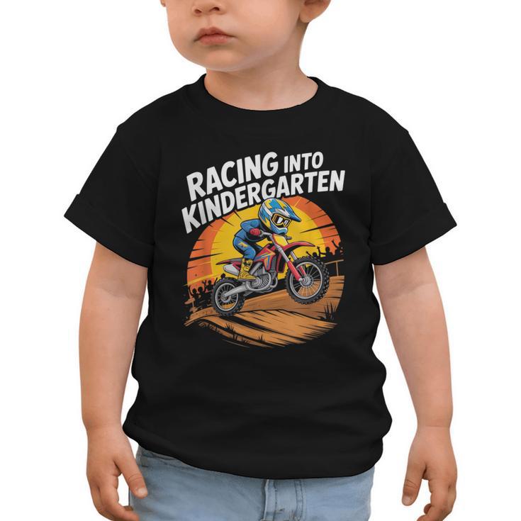 Motocross Back To School Dirt Bike Racing Into Kindergarten Graphic Toddler T-Shirt