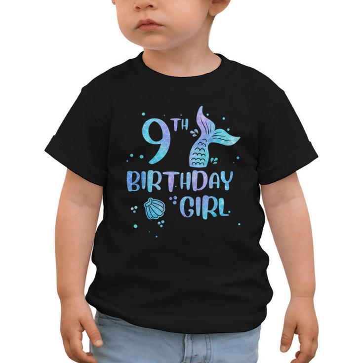 Ninth Birthday Girl Mermaid 9th Toddler's Back To School Graphic Toddler T-Shirt