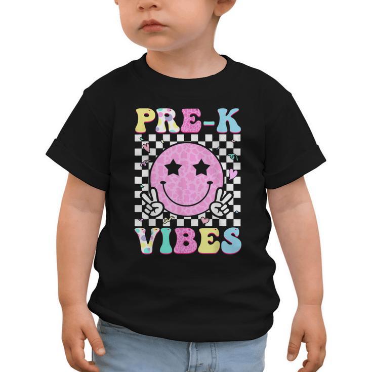 Pre-K Vibes Groovy Back To School PreK Preschool Girls Kids Graphic Toddler T-Shirt