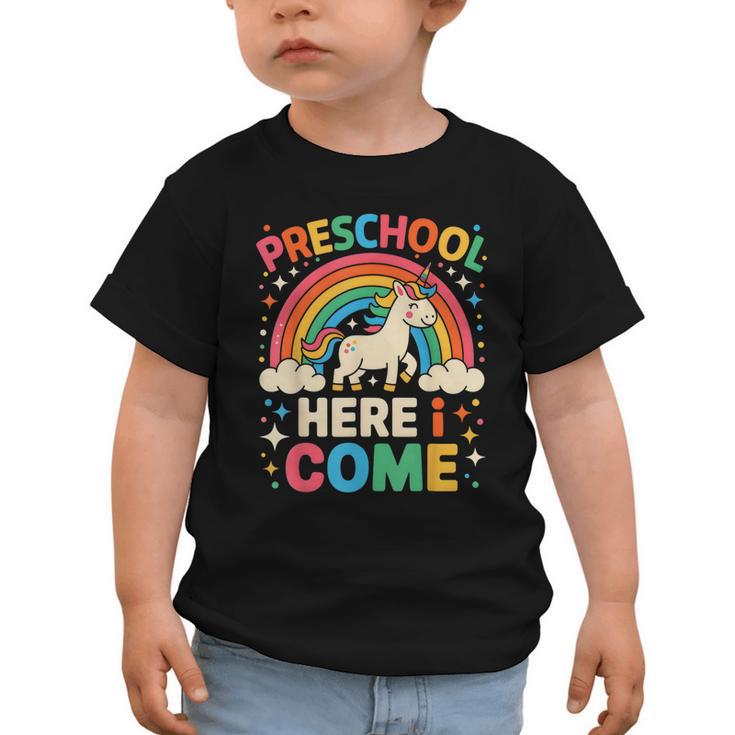 Preschool Here I Come Unicorn Back To School Preschool Girls Graphic Toddler T-Shirt