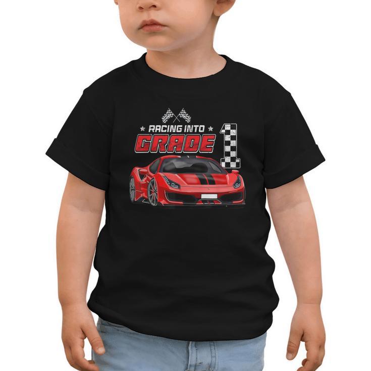 Racing Into 1st Grade Race Car Back To School Boys Graphic Toddler T-Shirt