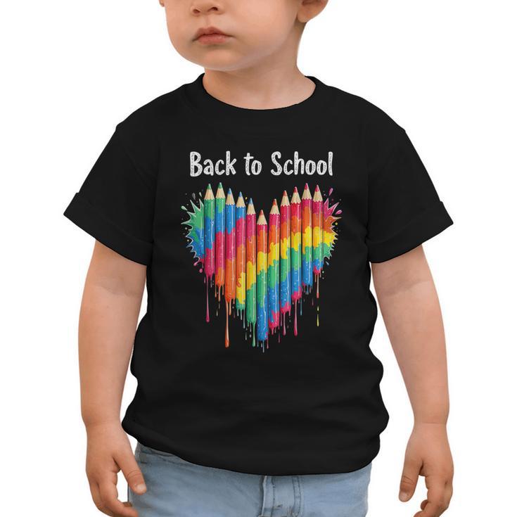 Rainbow Pencil Heart Back To School Creative Graphic Toddler T-Shirt